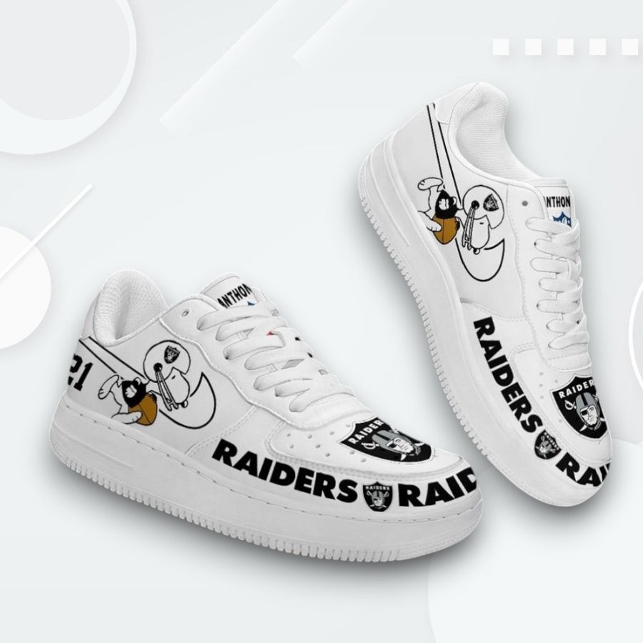Personalized Las Vegas Raiders Snoopy Air Force 1 Low Top Shoes For Men Women