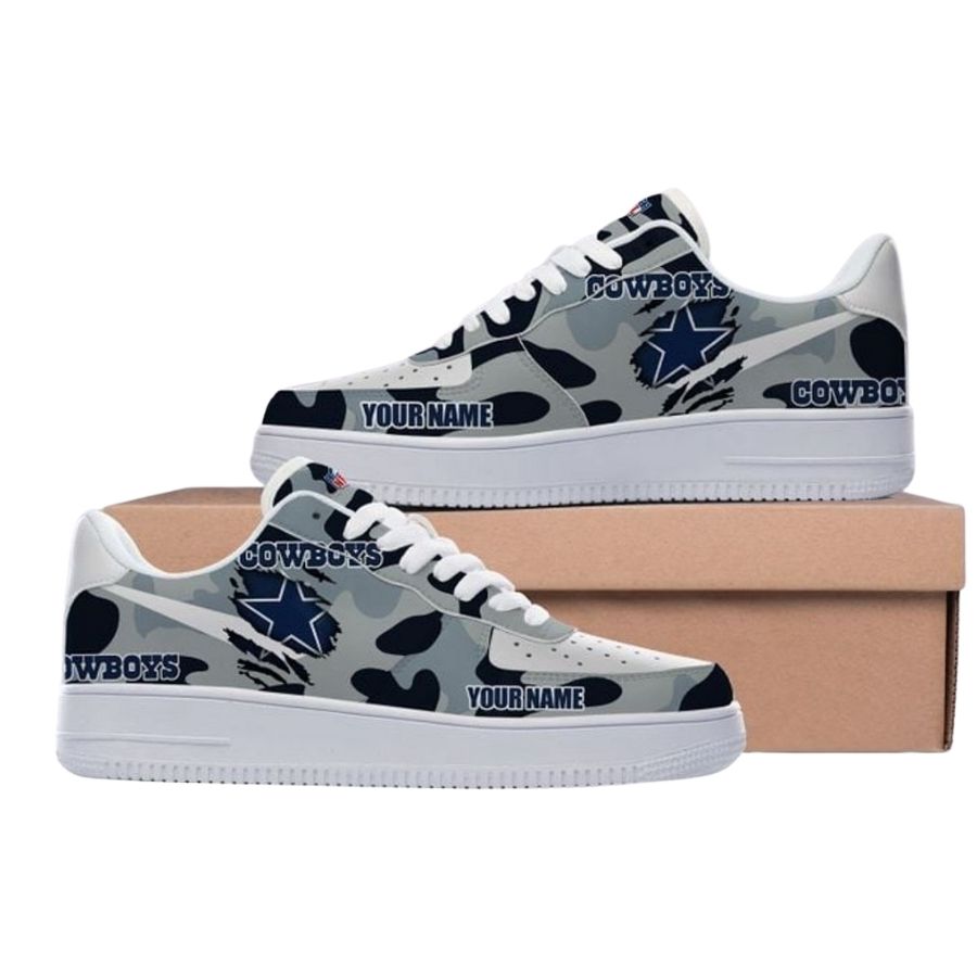 Nfl Dallas Cowboys Custom Name Camo Custom Nike Air Force 1 For Men Women