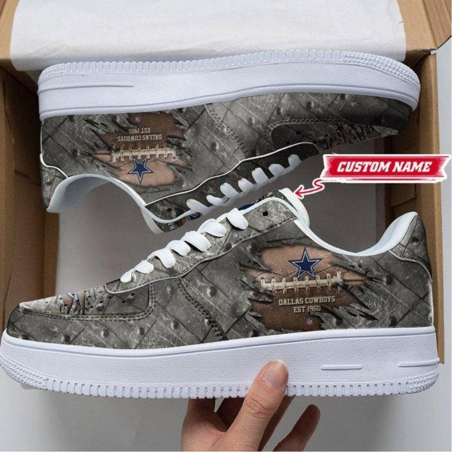 Dallas Cowboys Cracked Metal Personalized Air Force 1 Shoes Sneaker For Men Women