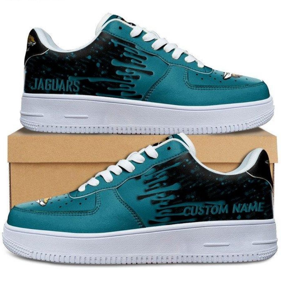 Jacksonville Jaguars Dripping Color Custom Name Air Force 1 Shoes For Men Women