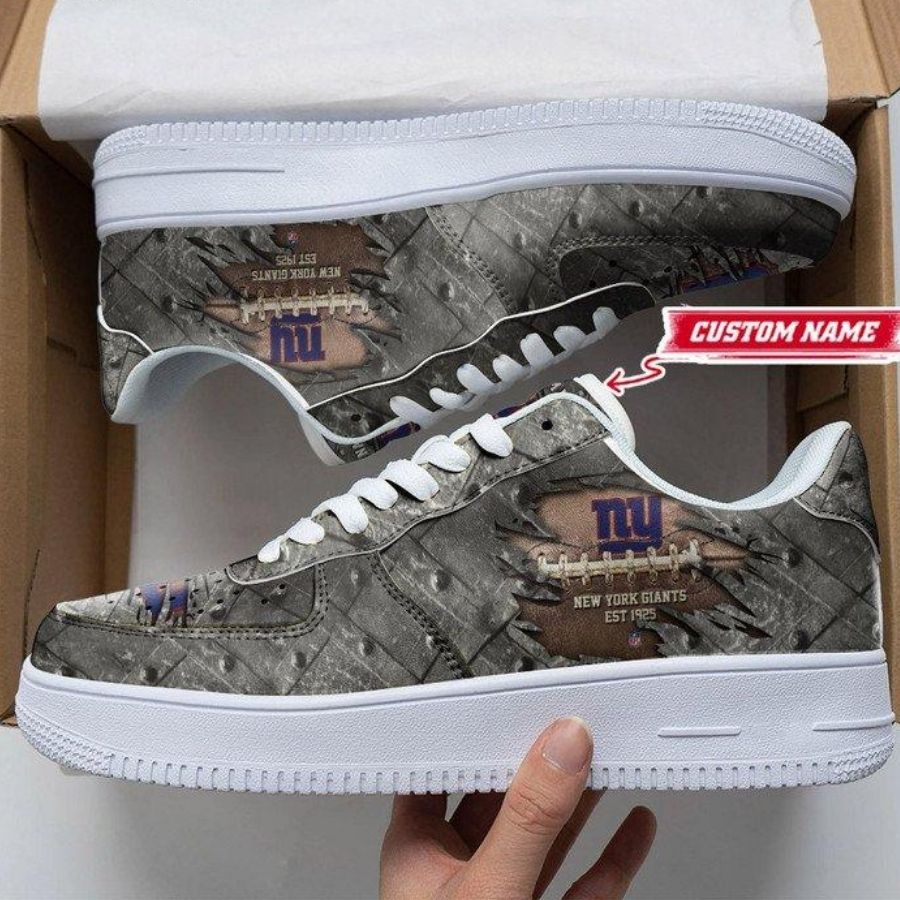New York Giants Cracked Metal Personalized Air Force 1 Shoes Sneaker For Men Women