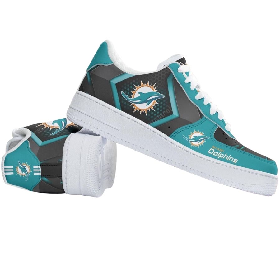 Miami Dolphins Aop Air Force Low Top Shoes Gift For Fans For Men Women