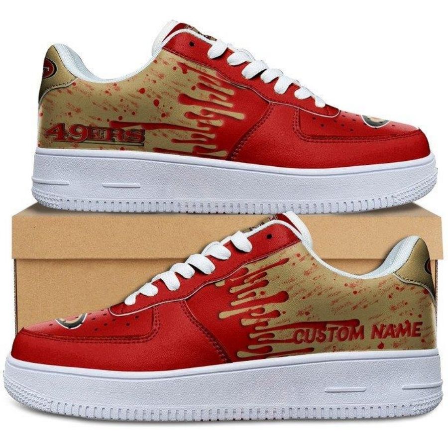 San Francisco 49Ers Dripping Color Custom Name Air Force 1 Shoes For Men Women