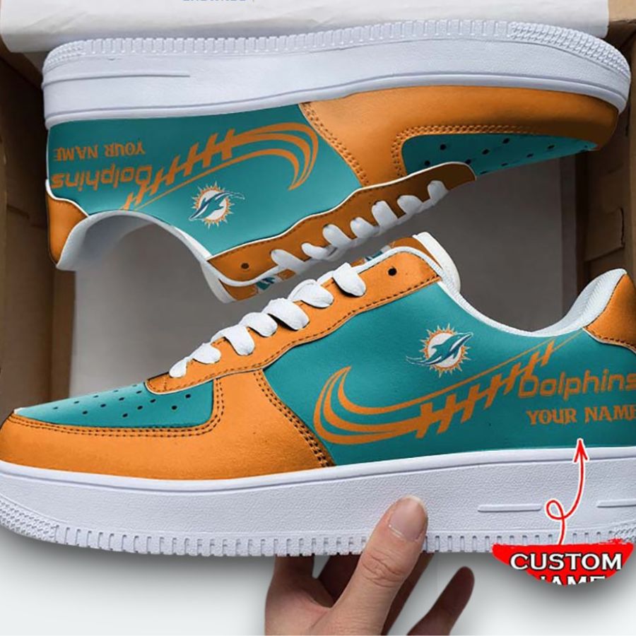 Personalized Miami Dolphins Air Force 1 Sneakers Custom Team Design For Men Women