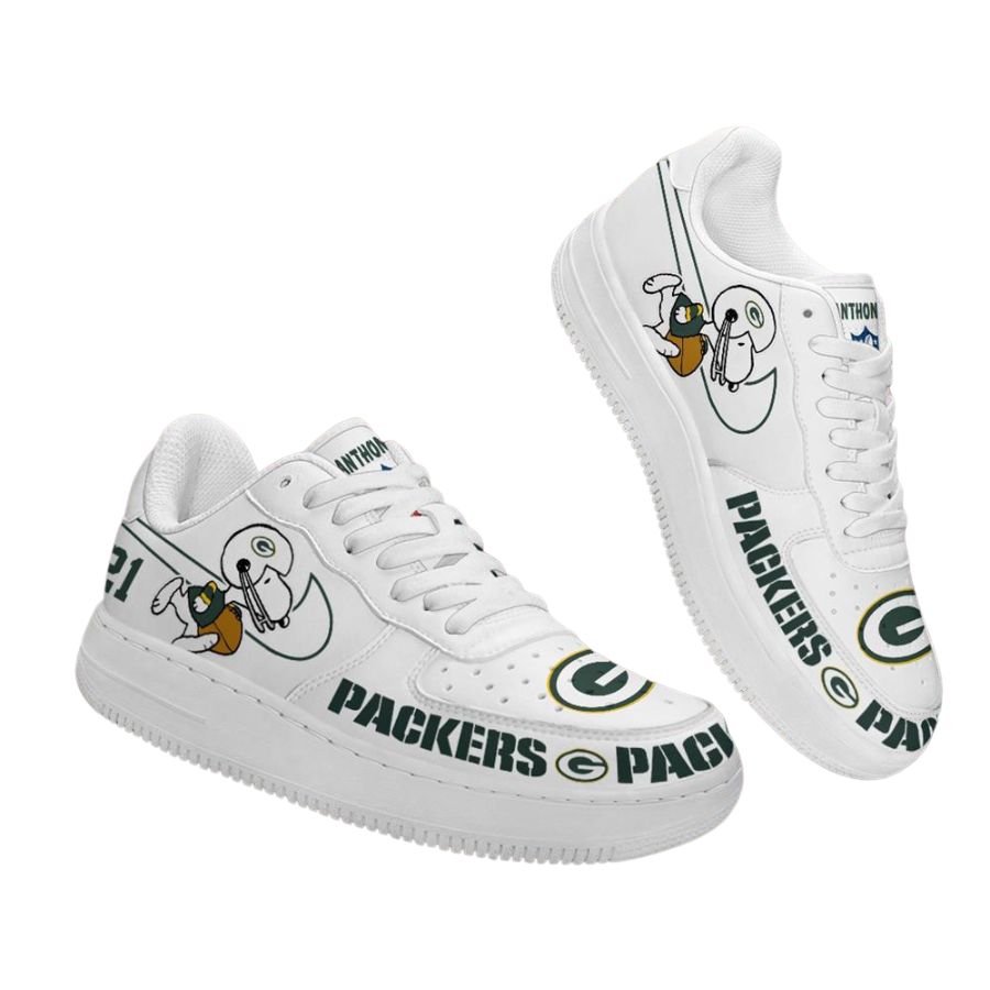 Green Bay Packers Nfl Snoopy Personalized Air Force 1 Low Top Shoes For Men Women