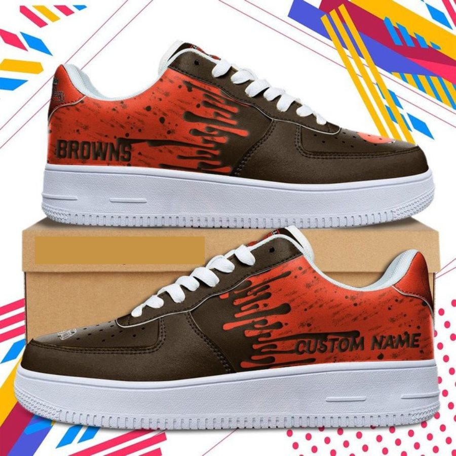 Cleveland Browns Nfl Dripping Color Pattern Sneaker For Men Women