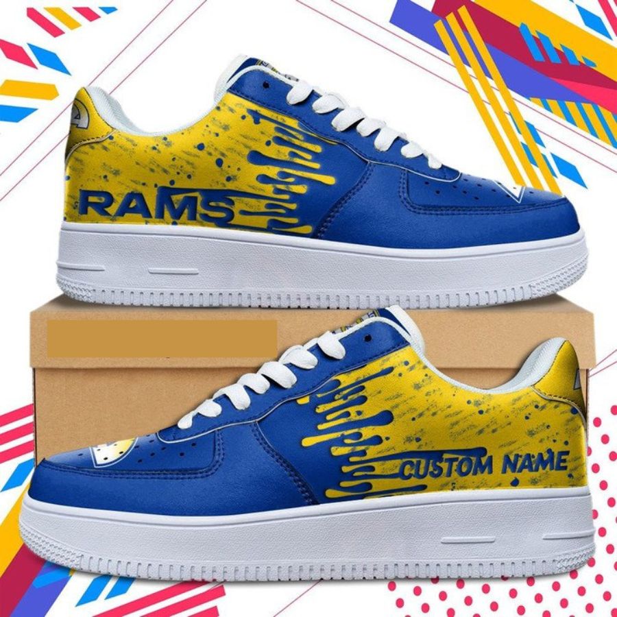 Los Angeles Rams Nfl Dripping Color Pattern Sneaker For Men Women