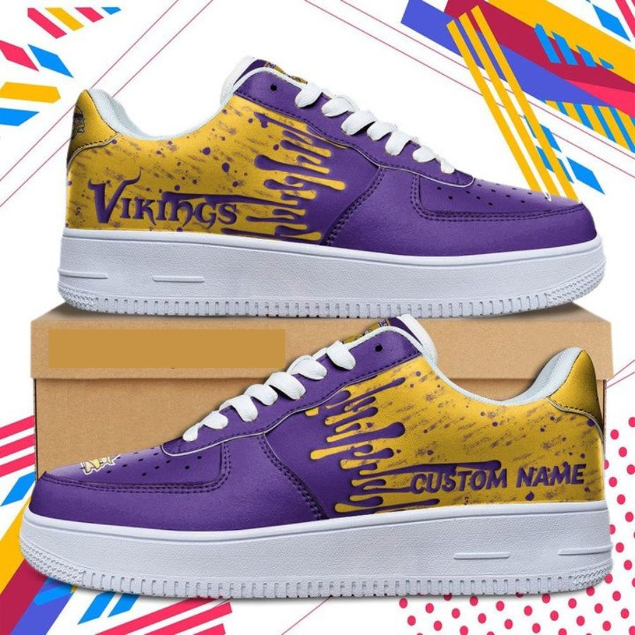Minnesota Vikings Nfl Dripping Color Pattern Personalized Sneaker For Men Women