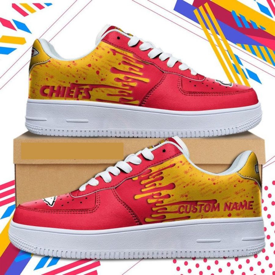 Kansas City Chiefs Nfl Dripping Color Pattern Sneaker For Men Women