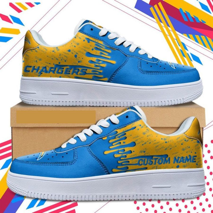 Los Angeles Chargers Nfl Dripping Color Pattern Sneaker For Men Women