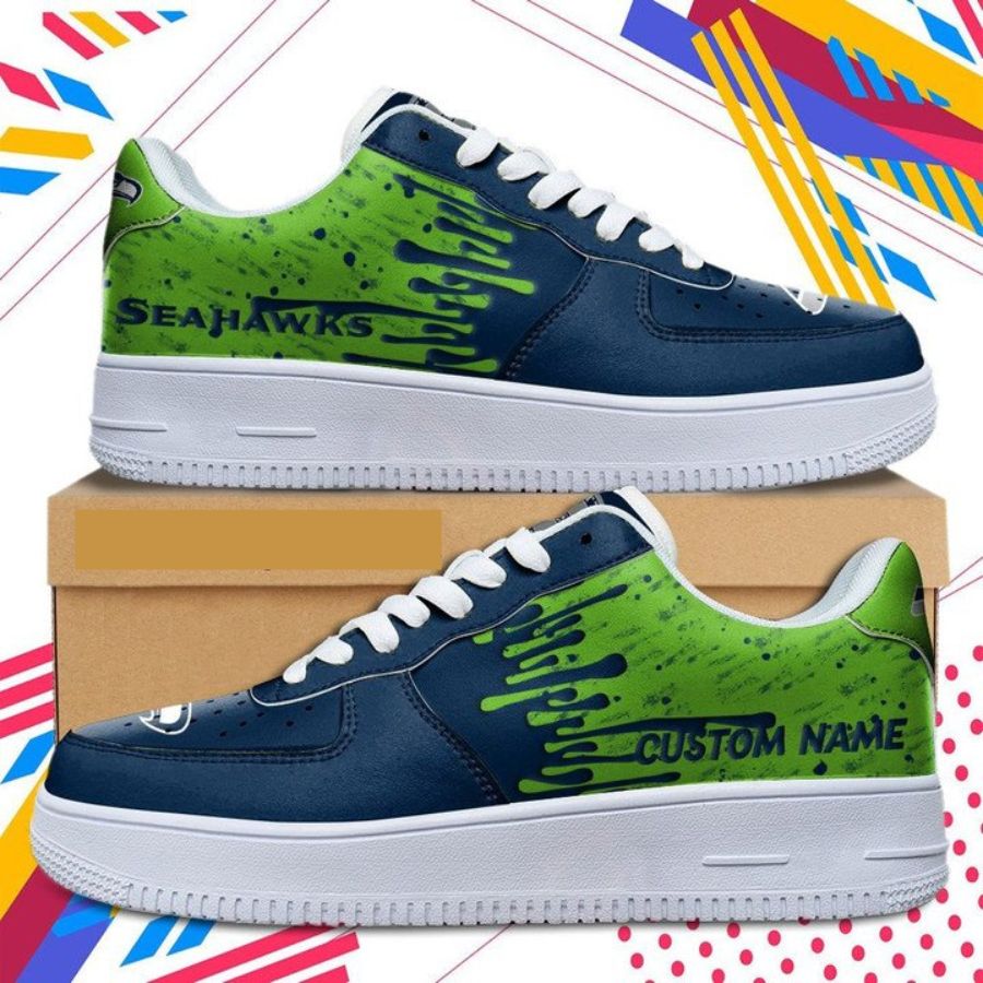 Eattle Seahawks Nfl Dripping Color Pattern Sneaker For Men Women