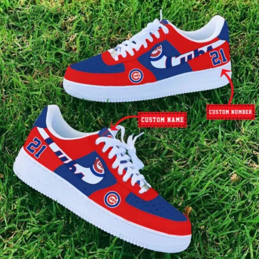 Chicago Cubs Mlb Custom Name And Number Air Force 1 Sneaker For Men Women