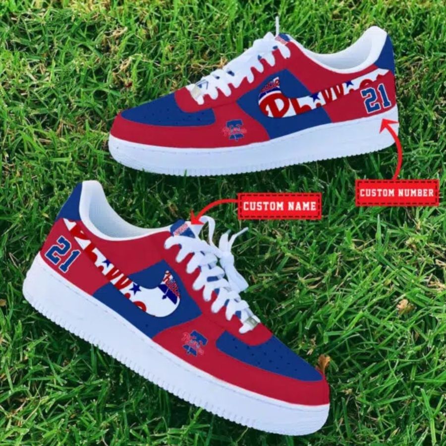 Philadelphia Phillies Mlb Custom Name And Number Air Force 1 Sneaker For Men Women