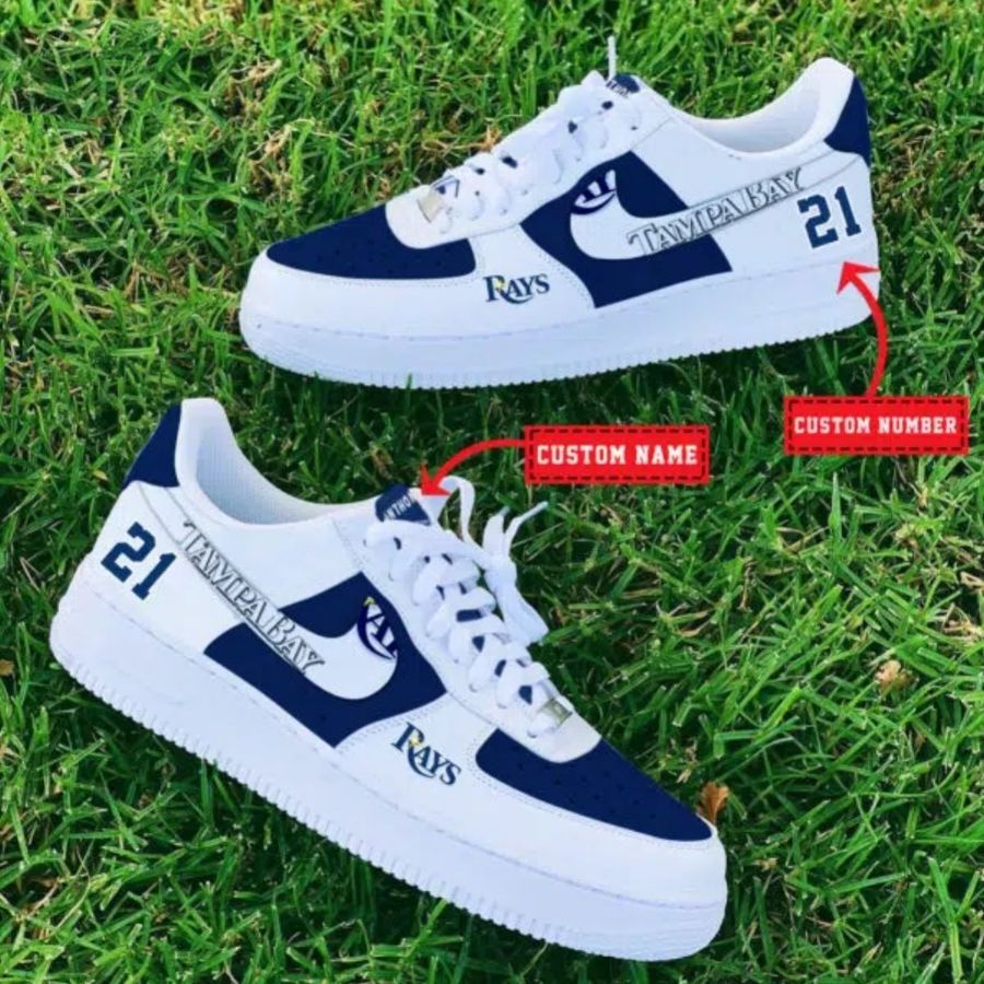 Tampa Bay Rays Mlb Custom Name And Number Air Force 1 Sneaker For Men Women