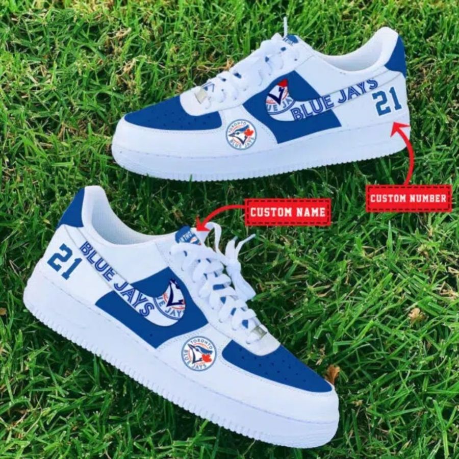 Toronto Blue Jays Mlb Custom Name And Number Air Force 1 Sneaker For Men Women