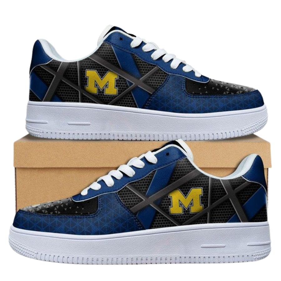 Michigan Wolverines Ncaa Air Force 1 Sneaker Shoes For Men Women