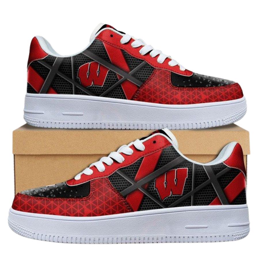 Wisconsin Badgers Ncaa Air Force 1 Sneaker Shoes For Men Women