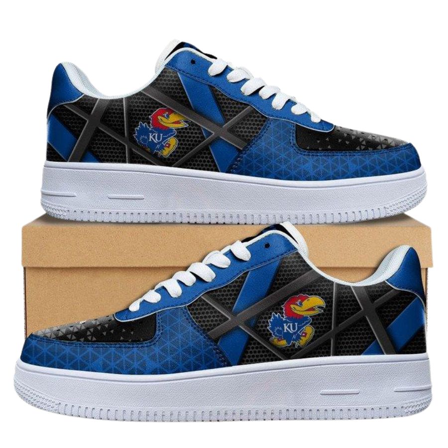 Kansas Jayhawks Ncaa Air Force 1 Sneaker Shoes For Men Women