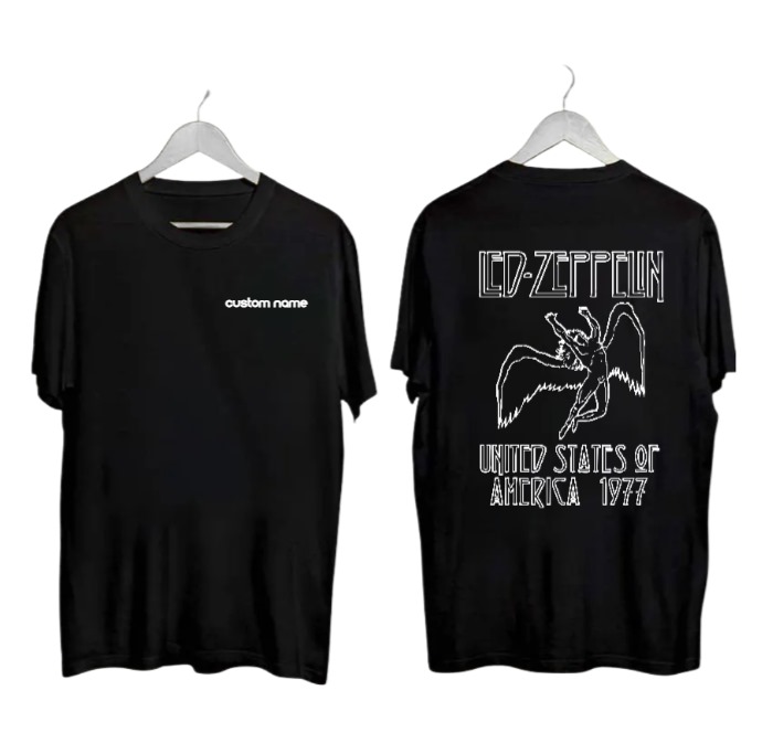 Custom Name Led Zeppelin 1977 Brand American Tour T-Shirt